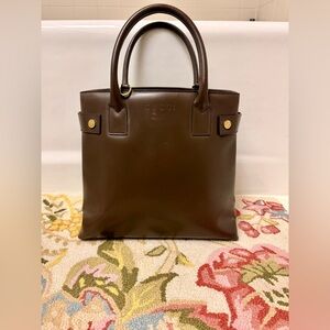 GUCCI Vintage Brown Patent Leather Shopper Tote Satchel Bag **SOLD AS IS